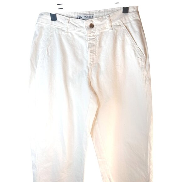 2/$30 ZARA White Size 4 Cotton Blend Tapered Jeans - Picture 11 of 13